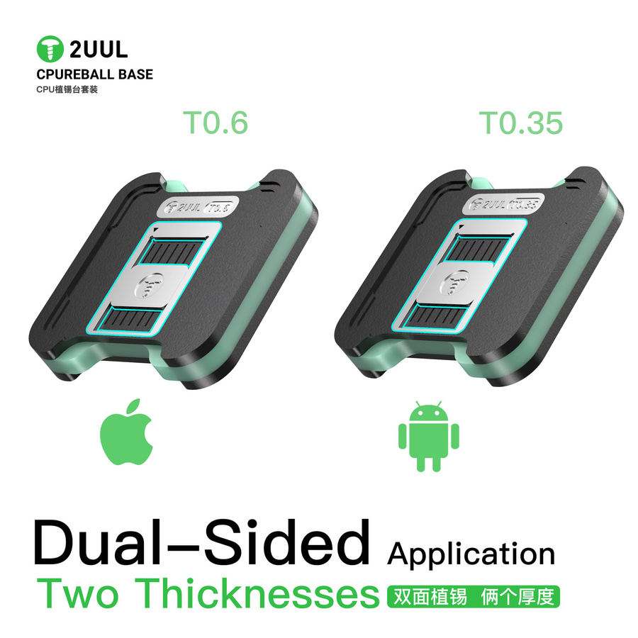 2UUL BH17 CPUREBALL BASE Magnetisches doppelseitiges Reballing-Plattform-Set für iPhone CPU Snapdragon HiSilicon Series, 75-teiliges Schablonenset - Bild 2