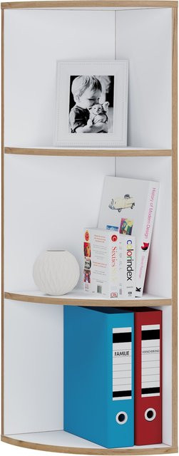 VCM Holzregal Salia 3fach Eckregal für Büro und Wohnraum, H x B x T: 110 x 33 x 33 cm - Bild 1