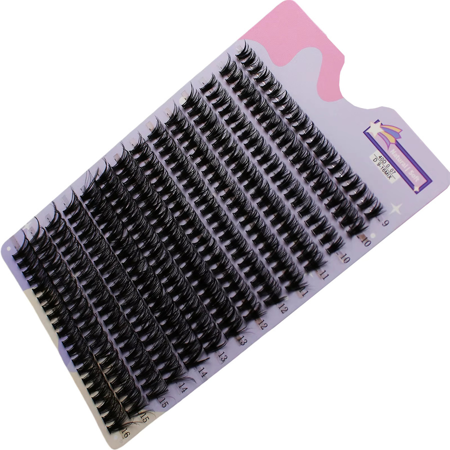 30D Cluster Wimpern Einzelwimpern, Mix 9–16 mm, D Curl, Black, 280 Stück - Bild 3