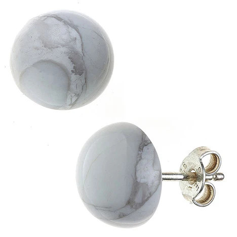 Colfem Ohrstecker 925 Silber, Howlithe, Unisex - Bild 1