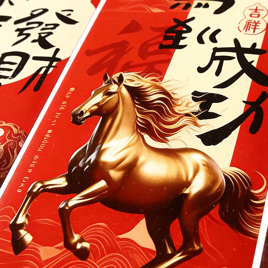 6er Set Rote Chinesische Geldumschläge für das Jahr des Pferdes 2026 aus Papier - Bild 4