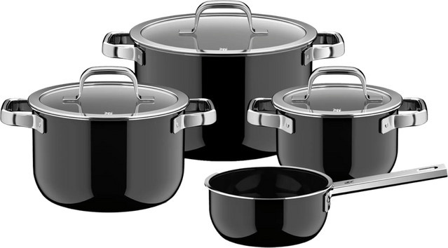 WMF Fusiontec Mineral Pro Topf- und Pfannenset 4-teilig in Schwarz mit Keramik- und Glasdeckeln - Bild 1