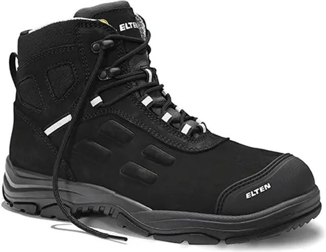 Elten Sicherheitsschnürstiefel Daniel Pro Mid ESD S3 aus Nubukleder in Schwarz-Grau Größe 44 - Bild 1