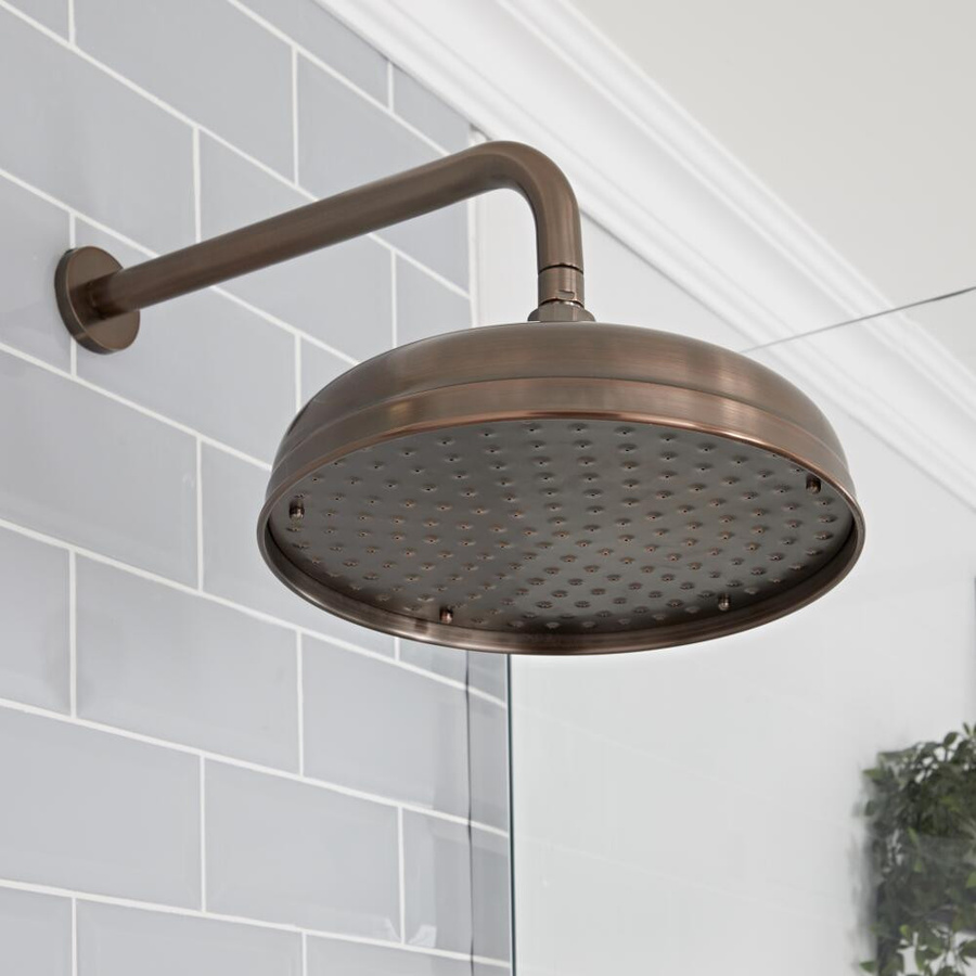Hudson Reed Retro Wand-Arm für Duschkopf Elizabeth in geölter Bronze, matt - Bild 1