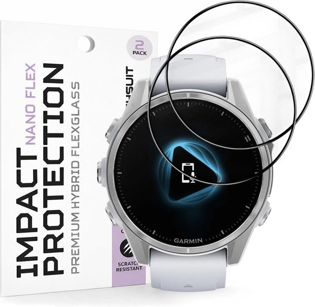 Techsuit Schutzfolie Nano Flex für Garmin Fenix 8 43mm, Schwarz, Kunststoff - Bild 1
