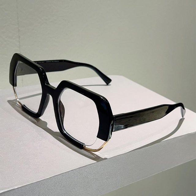 Yiran toy Korrektionsbrille Damen, Quadratisch, Vollrand, Kunststoff, transparent, schwarz - Bild 1