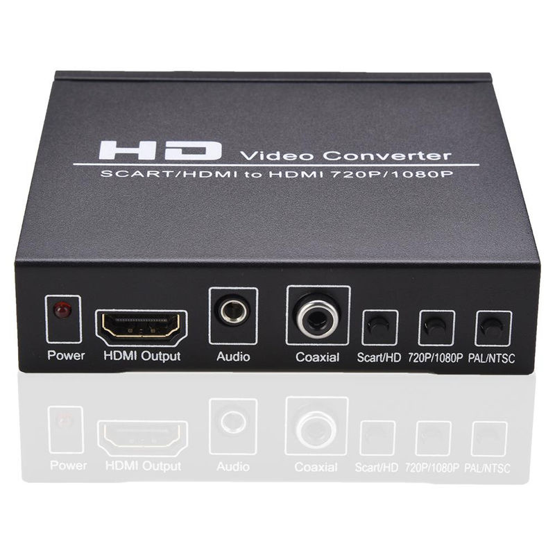 Andoer SCART zu HD Videokonverter in Schwarz mit 720P/1080P-Schalter, PAL/NTSC-Umschaltung und 3,5-mm-Audio-Koaxialausgang - Bild 5