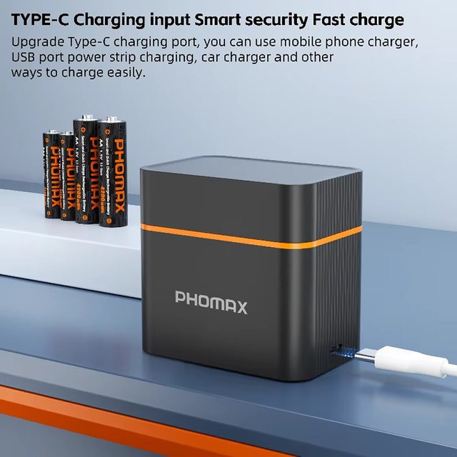 PHOMAX Lithium-Akkus AA und AAA in Schwarz mit 4200 mWh und 1100 mWh für Fernbedienungen, Spielzeug und Lautsprecher - Bild 1