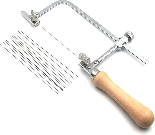 Skeyo Schmuckherstellungs-Sägenrahmen-Set in Silber mit 12 Klingen, verstellbare Präzisionssäge für Juweliere zur Metallbearbeitung und Wachsringherstellung - Bild 1