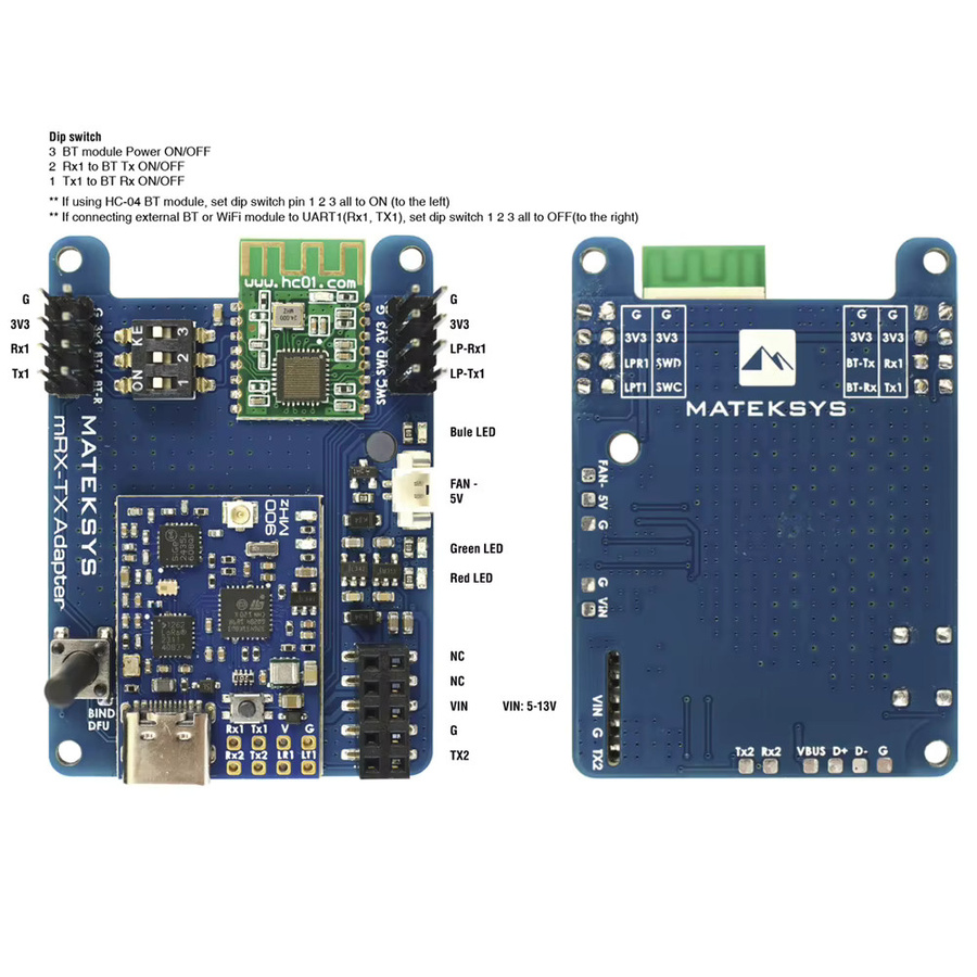 Mateksys MLRS MAVLink 900MHz TX Modul-Kit MR900-30-TX in Blau - Bild 3