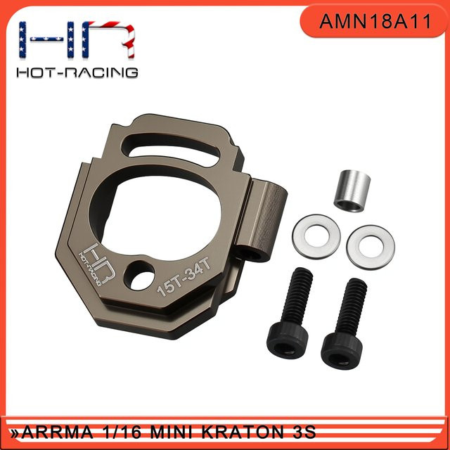 Motorhalterung, Verstellbar, 15-34 Zahn, Passend für Arrma Mini Kraton 1:16, Metall - Bild 1