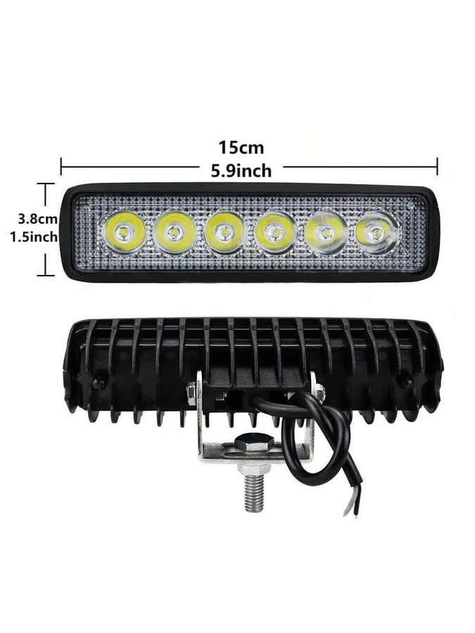 Lupuauto 2er Set LED Arbeitslicht für Auto, 18W, 6000K Cool White, IP67 wasserdicht, Offroad Flutlicht in Schwarz - Bild 2