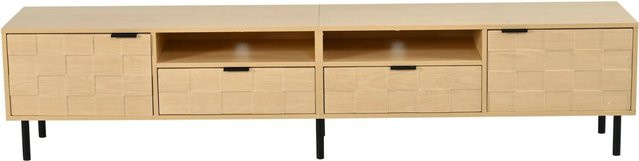 Merax TV-Lowboard in Beige mit 2 Türen, minimalistisches Design für dein Wohnzimmer, B/T/H: 200 x 35 x 44,5 cm - Bild 1