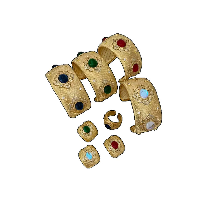 Vintage-Ring Gold, Blumen, Kristall - Bild 3