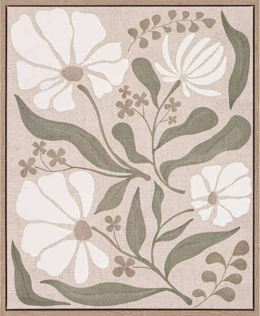 Art Universe Leinwandbild Quiet Blossomity in Beige und Multicolour mit floralem Design, Breite: 42 cm, Höhe: 52 cm - Bild 1