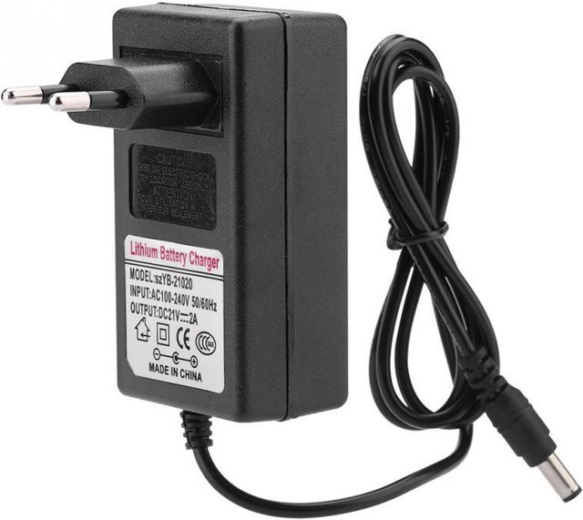 Aamazing Netzteil Adapter für Lithium-Ionen-Batterien, 21V 2A, Schwarz, EU-Stecker - Bild 1