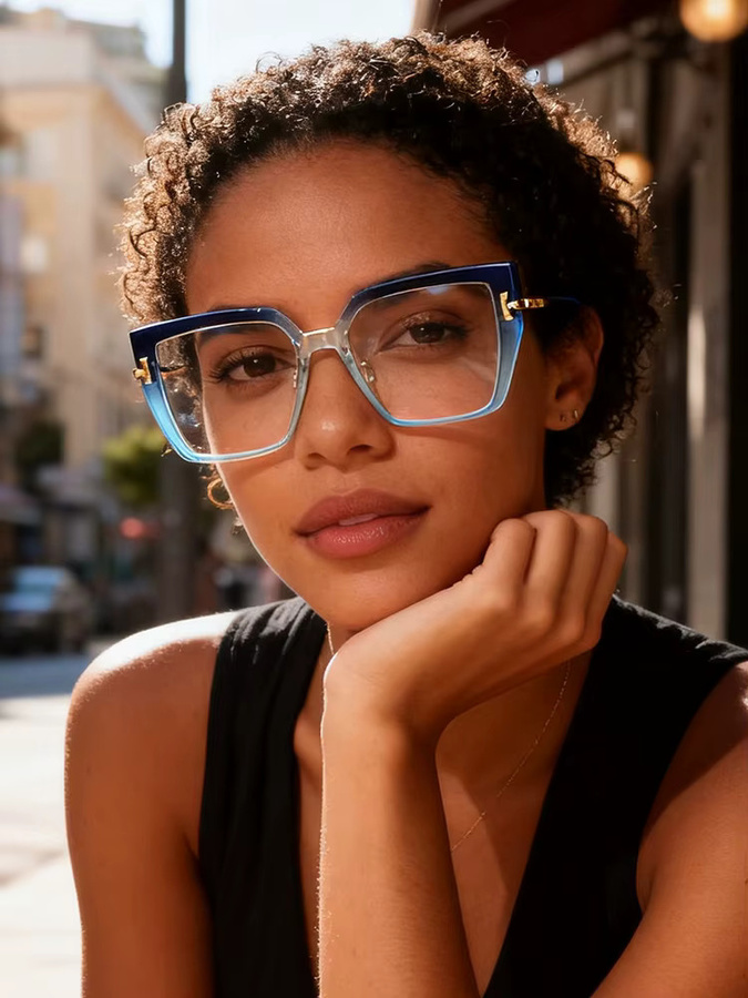 CCspace Lesebrille, Vollrand, Square, Kunststoff, Blau, Damen - Bild 5