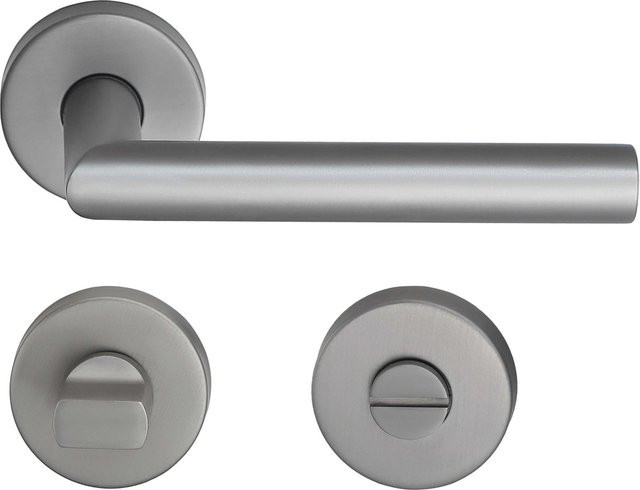 MeinTürgriff Drückergarnitur Toulouse in Samtgrau aus Edelstahl mit WC-Funktion, B/H: 160 x 160 mm - Bild 1