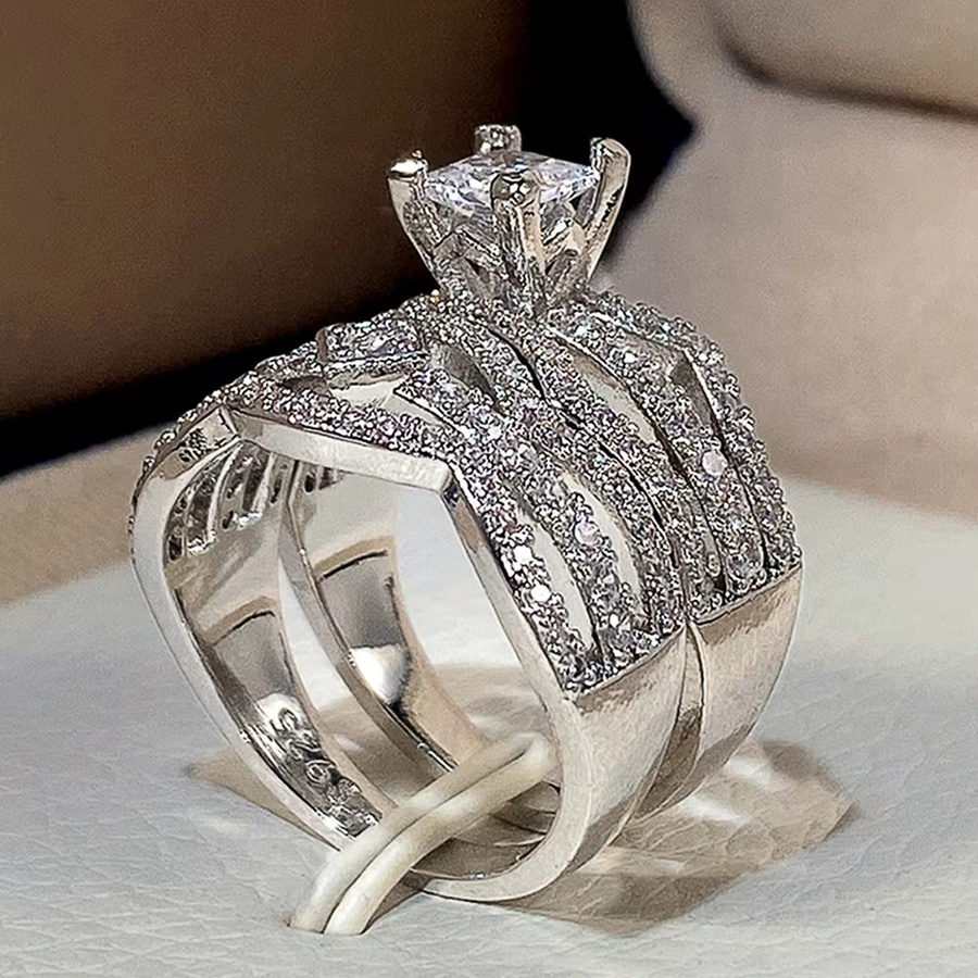 Huitan Ringe, Silber, Zirkonia, Damen - Bild 1