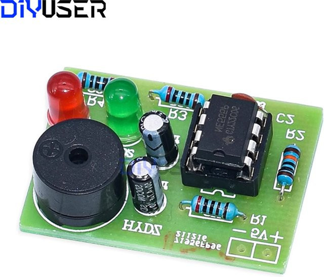 DIYUSER NE555 DIY-Kit LED-Blinker und Signalgenerator-Schaltung mit Leiterplatte in Multicolor für Elektronikunterricht und Lötübungen - Bild 1