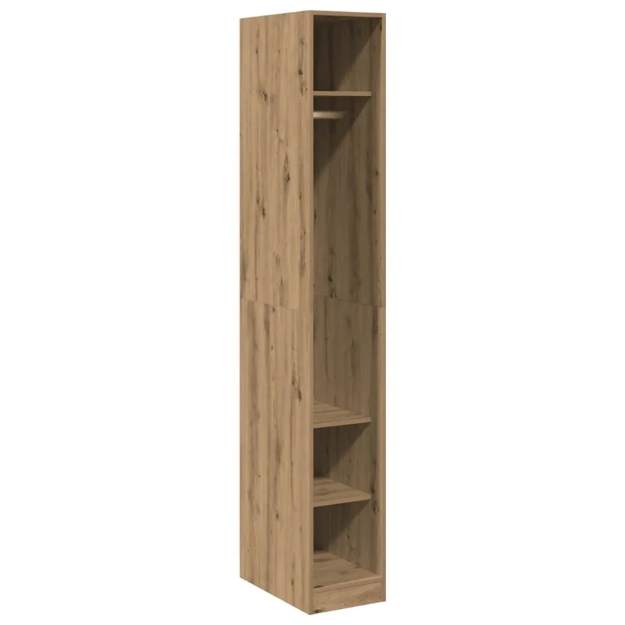 vidaXL Kleiderschrank Artisan-Eiche in Braun aus Holzwerkstoff mit Kleiderstange und Regalböden, B/T/H: 30 x 50 x 200 cm - Bild 2