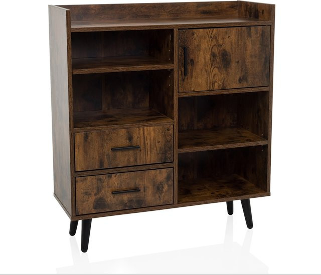hjh LIVING Kommode MYRDAL in Braun im Retro-Industrial Design aus melaminharzbeschichteter Spanplatte mit mattem Finish - Bild 1