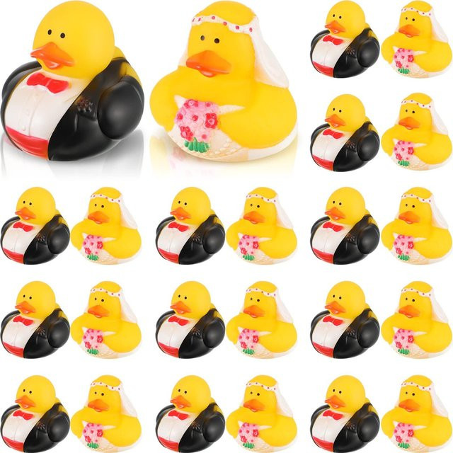 2448 Stück Binchi Outdoor Product Hochzeits-Gummienten Braut und Bräutigam in Gelb aus Kunststoff - Bild 1