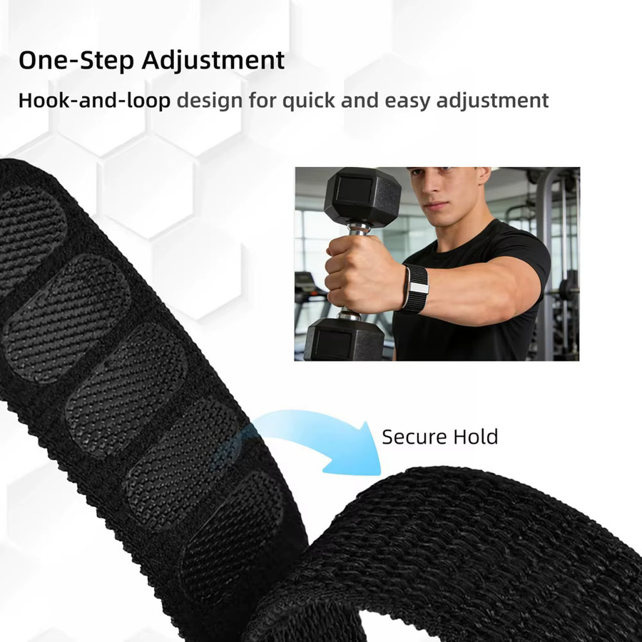 Konouyouko Ersatz-Sport-Nylonband für Hume-Armband, weiches und atmungsaktives Handgelenk- und Bizepsband in Schwarz - Bild 2