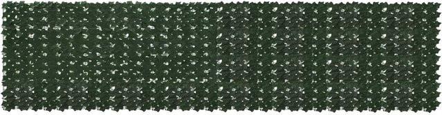 vidaXL Balkonsichtschutz mit Blättern in Dunkelgrün, künstliche Hecke aus Kunststoff und Polyester, B: 400 cm, H: 100 cm - Bild 1