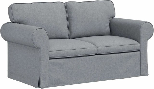 vidaXL Sofa Hellgrau mit Stoffbezug und Metallrahmen B/T/H: 215 x 82 x 80 cm - Bild 1