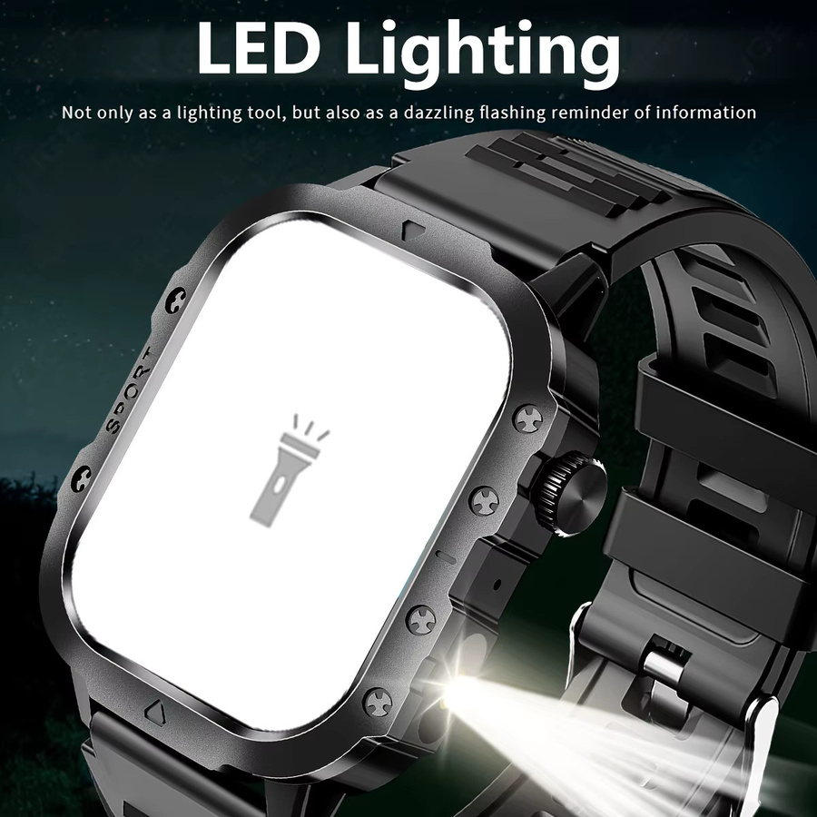 LAXASFIT Smartwatch, Bluetooth, Silikon, Schwarz, Herren - Bild 3