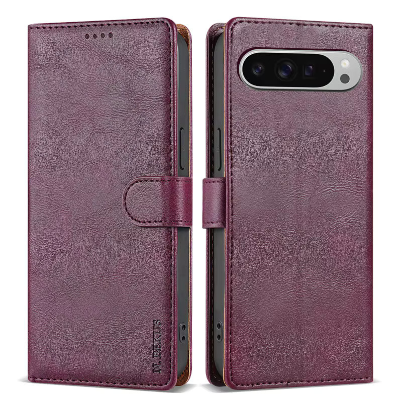 Leder Flip Brieftasche mit Schnalle für Google Pixel 10 Pro XL 9 8 7 6 in Blau mit Kartenfächern - Bild 4