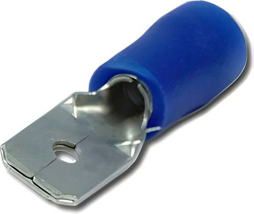 Isolierter Flachstecker aus Kunststoff in Blau - Bild 1