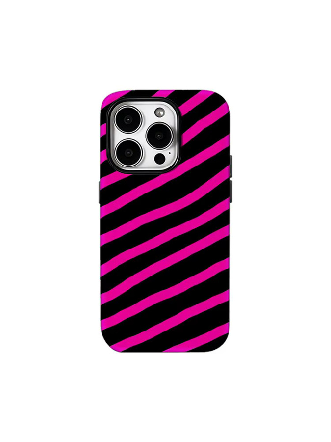 Potdemiel Handyhülle mit rosa Streifen für iPhone 17 16 15 14 13 12 Pro Max Plus mit doppelschichtiger Rückseite - Bild 7