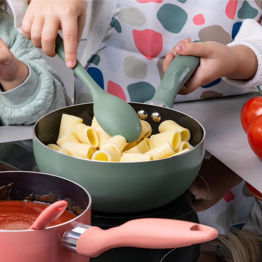Fackelmann Mini Cooking Wokpfanne aus Aluminium mit Keramikbeschichtung in Grün, Durchmesser: 18 cm - Bild 2