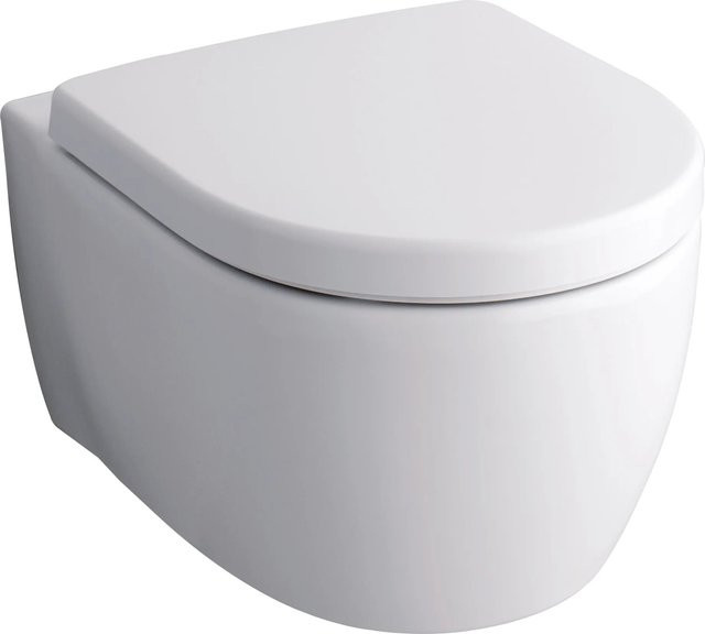 Geberit iCon Wand-WC-Set aus Keramik in Weiß mit spülrandlosem Design, Tiefspülung und Soft-Close WC-Sitz - Bild 1