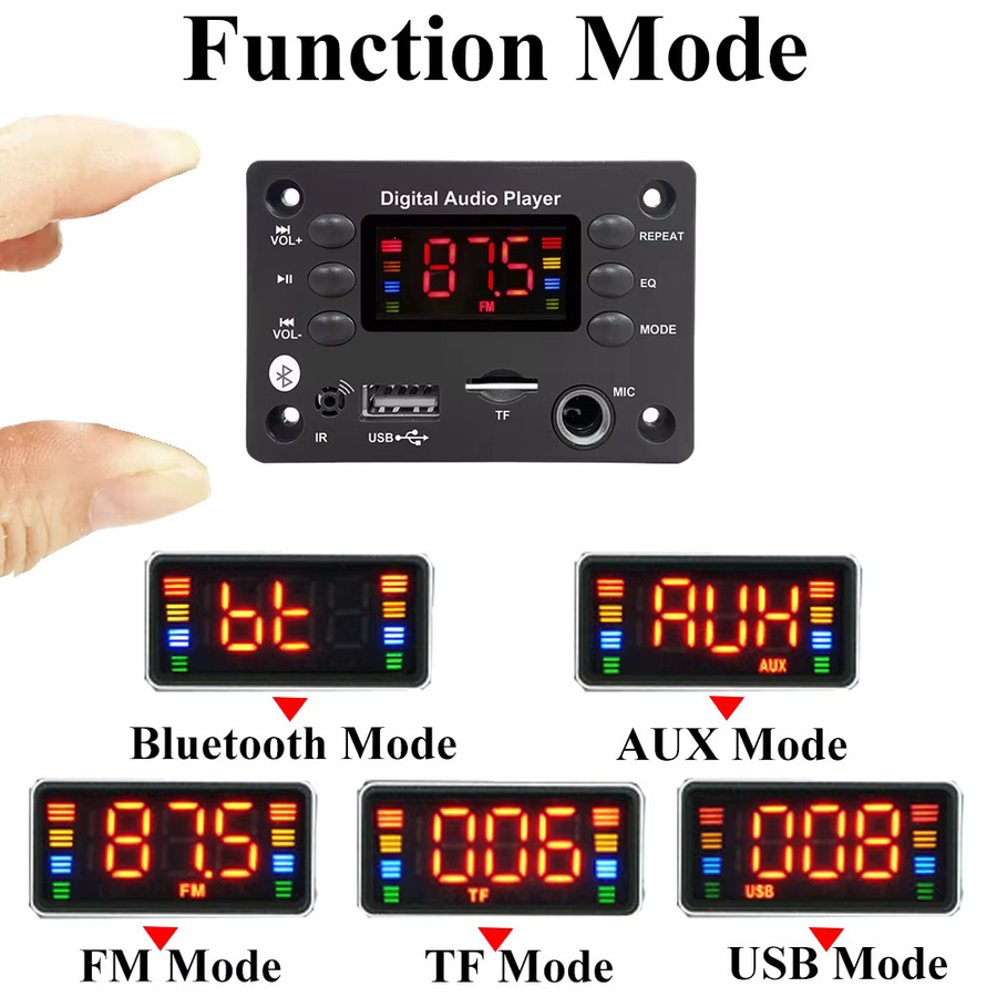 KEBIDU 50W Bluetooth-Verstärker Auto-Audioplayer in Schwarz mit FM-Radio, MP3-Player und Freisprechfunktion - Bild 3