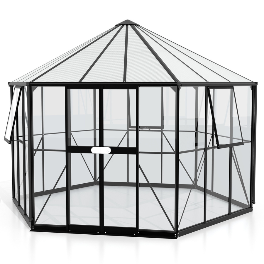Vitavia Gewächshaus Pi 9000 in Schwarz mit 3 mm ESG-Glas - Bild 2