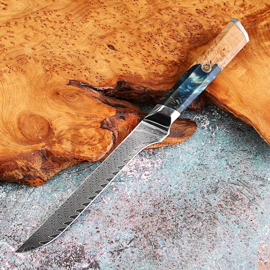 Xituo Ausbeinmesser aus Damaststahl mit Holzgriff, 15,24 cm professionelles japanisches Filetmesser in Mehrfarben - Bild 3