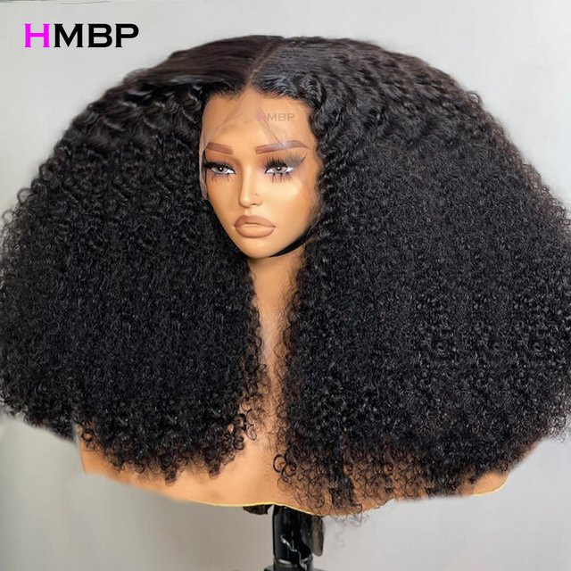 HMBP HD-Spitzenfrontperücke, Echthaar, verworrene Locken, mit Babyhaar - Bild 1
