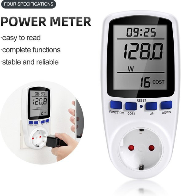 Digitales Wattmeter von JUANJUAN zur Strommessung von Spannung, Leistung und Energieverbrauch in Weiß - Bild 1