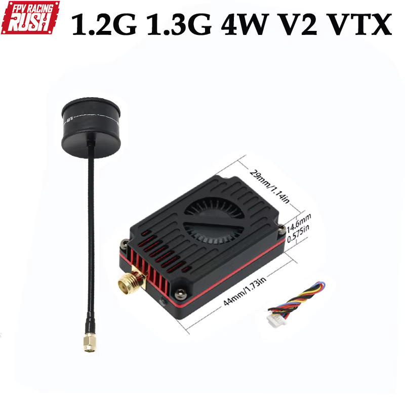 RUSHFPV VTX Videosender umschaltbares Langstrecken-Sendemodul für RC FPV Drohnen in Schwarz - Bild 2