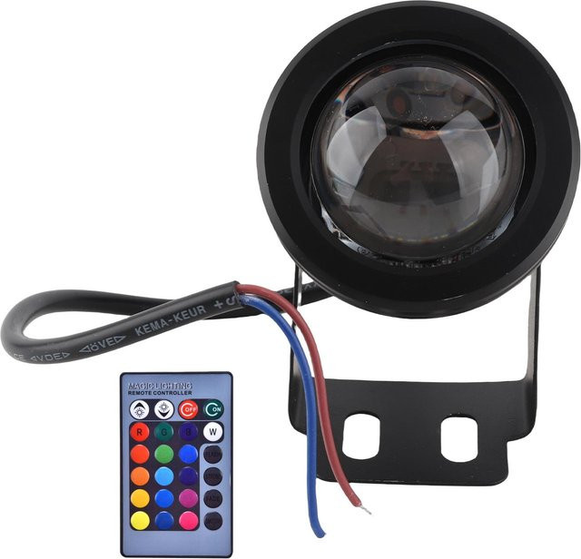 CosyHome RGB Unterwasser LED Scheinwerfer 12V 10W Schwarz für Aquarium, Pool und Garten - Bild 1