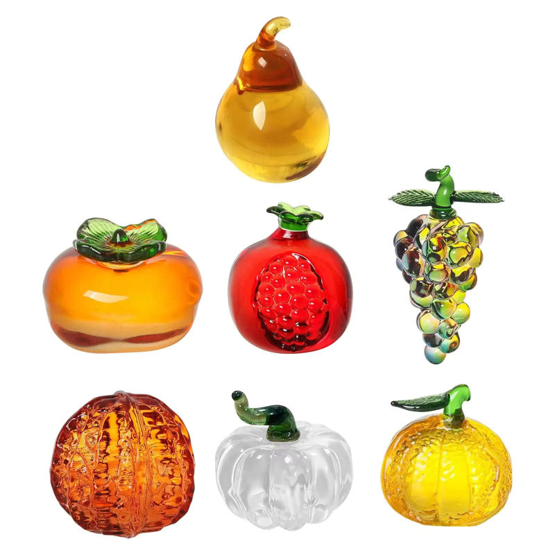 Homyl Glas Obst Figur Frucht Ornament Mehrfarbig als Miniatur Kristall Statue für Desktop Home Office Dekoration - Bild 6