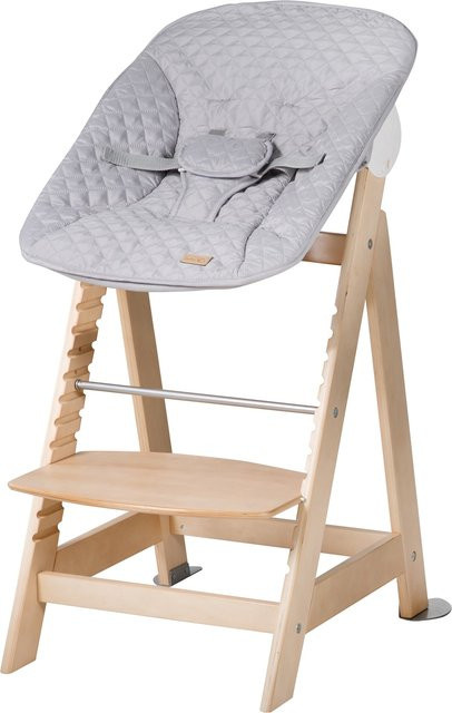 Roba Treppenhochstuhl Born Up Set 2in1 mit Liegefunktion und Neugeborenenaufsatz in Grau oder Grün - Bild 1