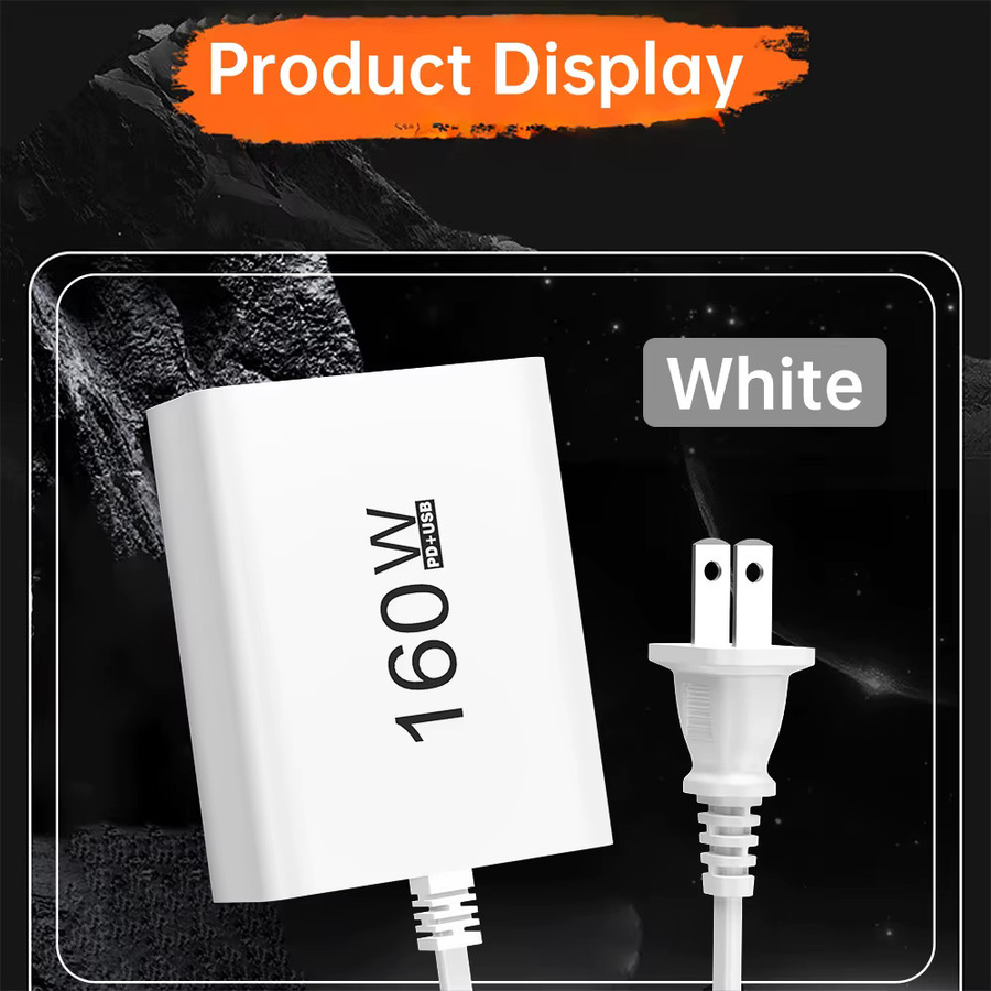 160W Multi-Port USB-Ladegerät mit USB-C als schnelles Wandladegerät für iPhone, Samsung, Xiaomi und Huawei in Weiß oder Gelb - Bild 6