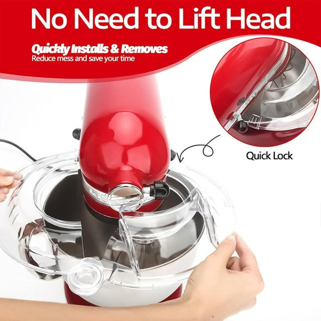 KitchenAid Abnehmbarer Spritzschutz mit Klappdeckel in Transparent für 4,5-5QT Tilt-Head-Standmixer - Bild 1
