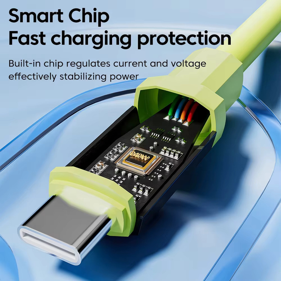 NNBILI 3er-Set USB-C auf USB-C Schnellladekabel mit 240W PD Power Delivery, grün - Bild 4