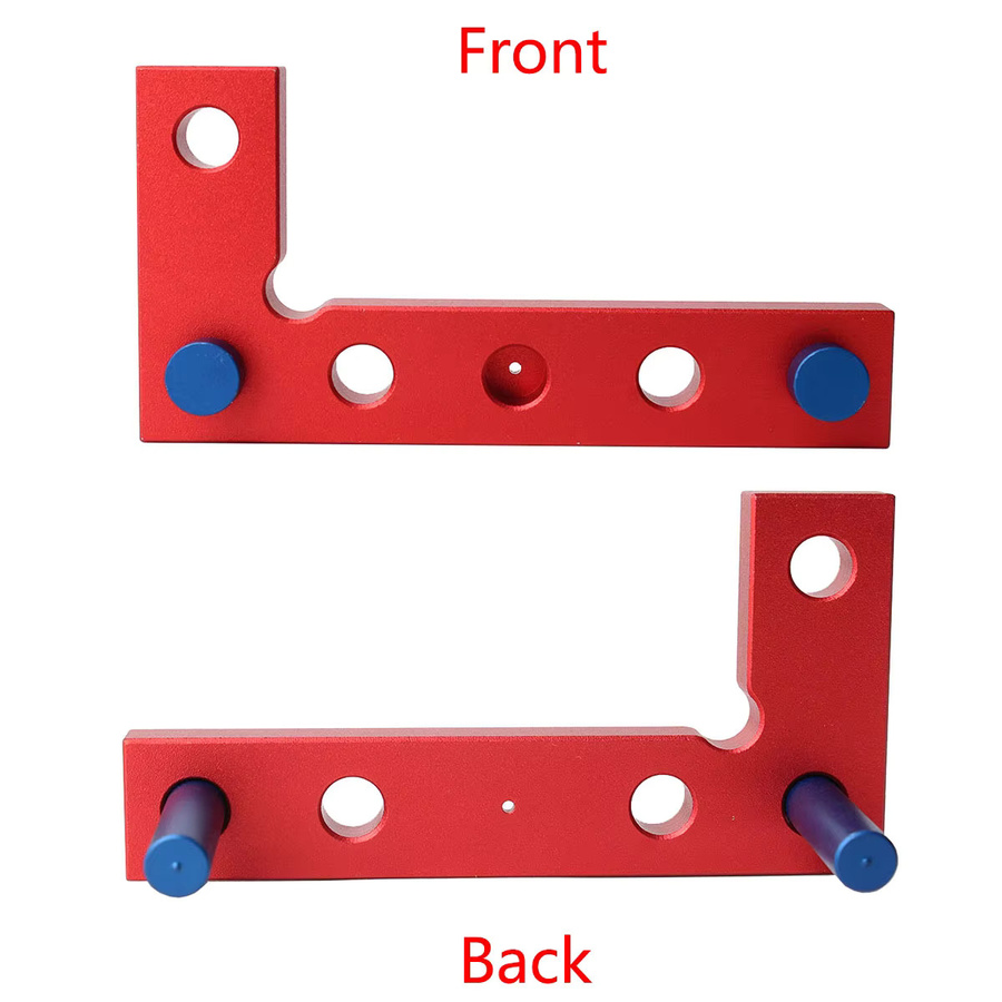 Quadratisches Mini-Lineal aus Aluminium in Rot für 90 Grad Markierungen und Holzbearbeitung mit metrischer und imperialer Skala - Bild 3
