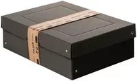 Falken PureBox Archivbox A4 in Schwarz mit Beschriftungsfeld aus FSC-zertifizierter Pappe, B: 24 cm, H: 32 cm, T: 10 cm - Bild 1
